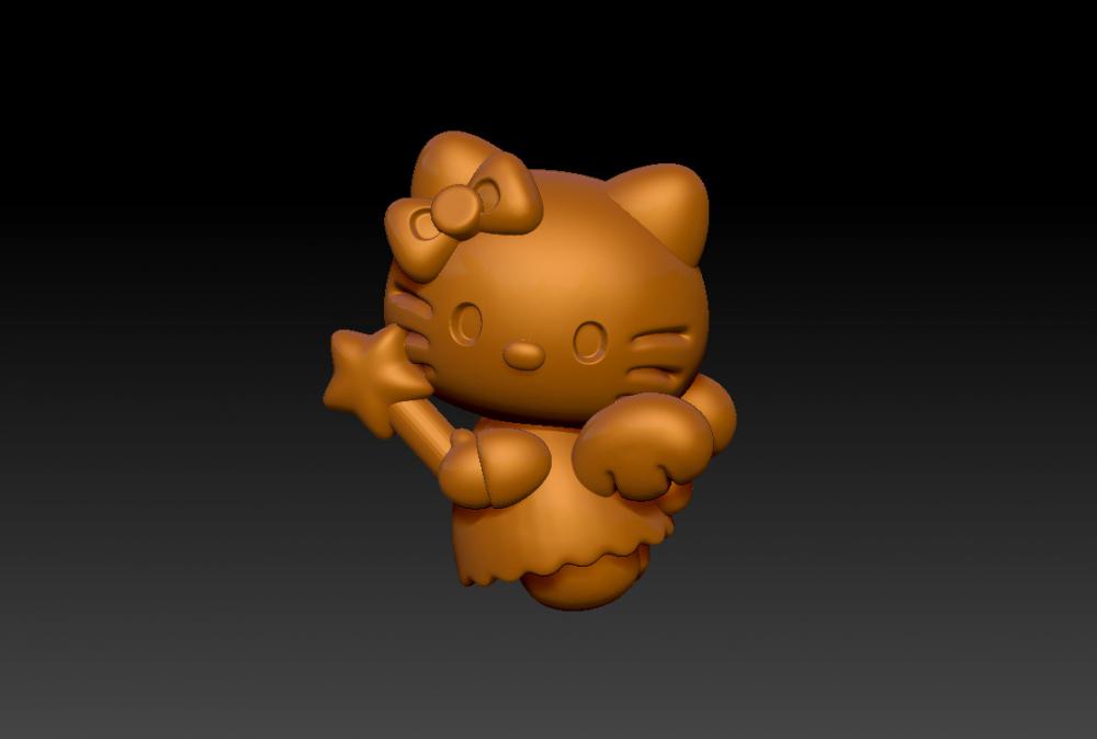 Hello Kitty 凯蒂猫天使吊墜3D打印模型