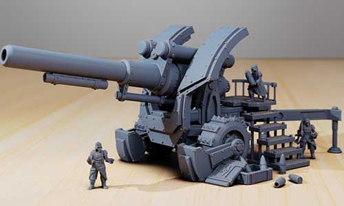 军用火炮模型图片