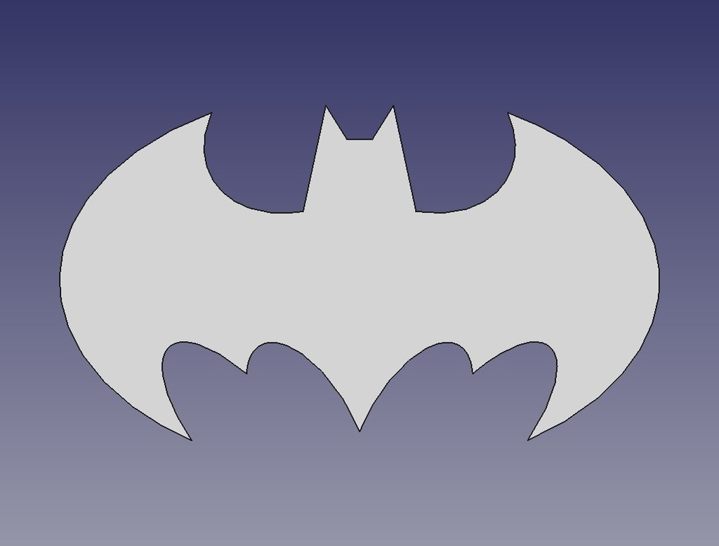 线切割蝙蝠侠标志尺寸图片