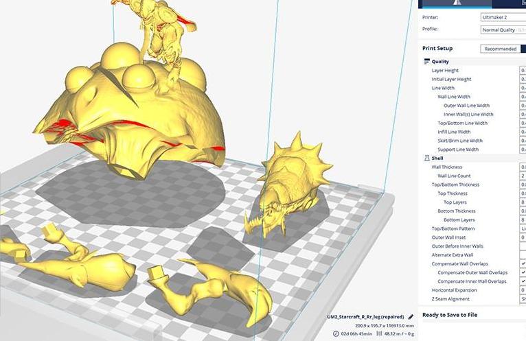 星际争霸2虫族虫群宿主-泽拉图stl文件3D打印模型