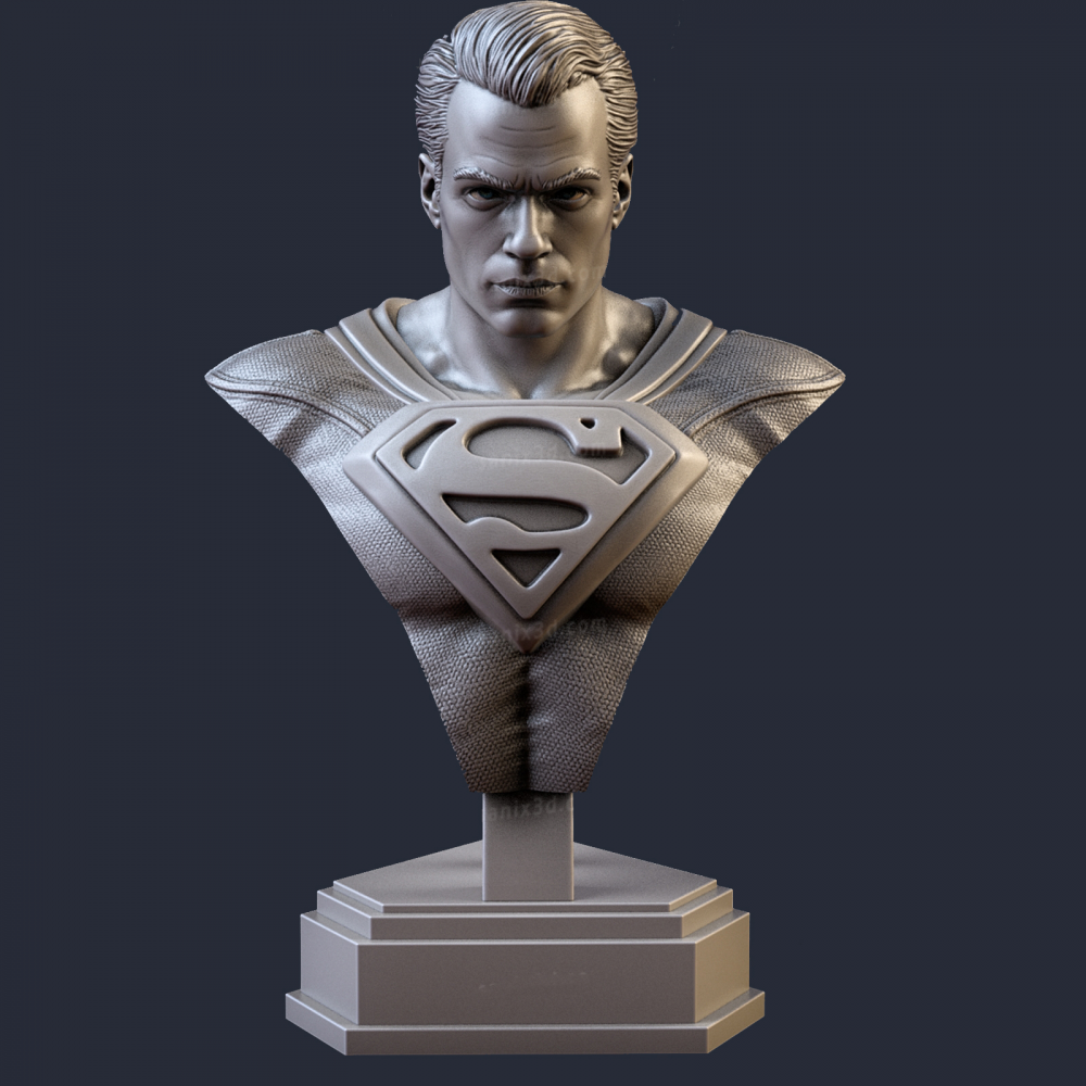 超人半身像3d打印模型