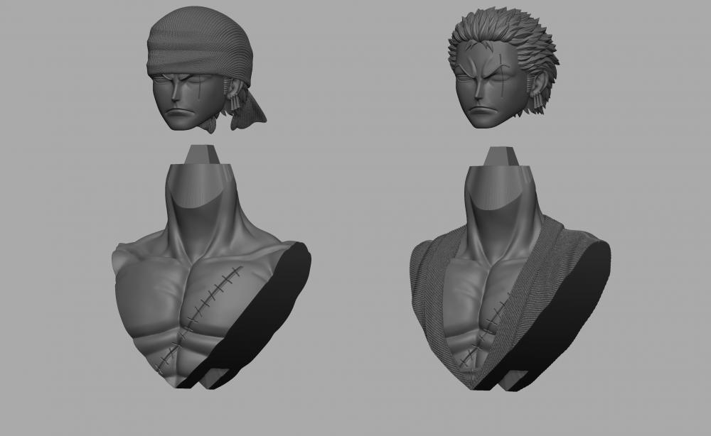 海贼王 索隆胸像3D打印模型