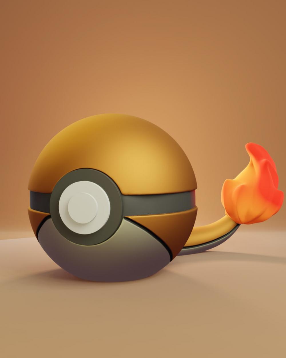 小火龙pokeball3D打印模型