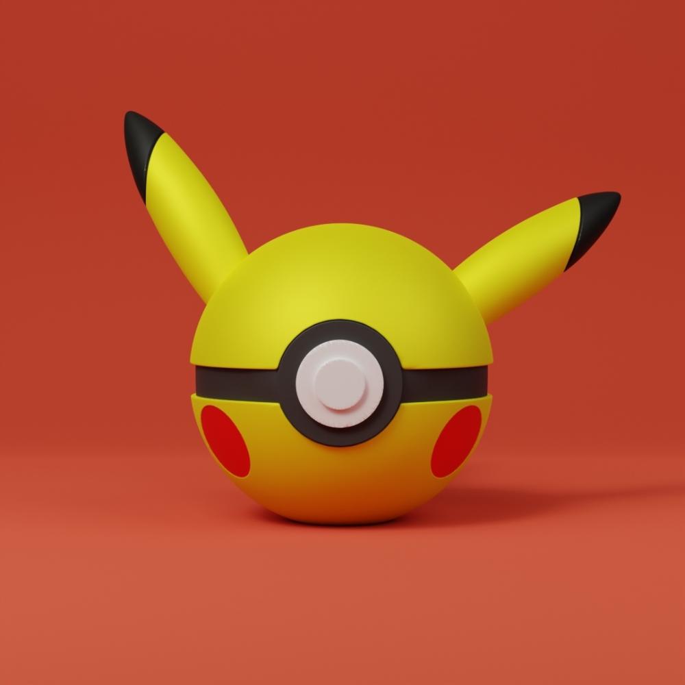 皮卡丘pokeball3D打印模型