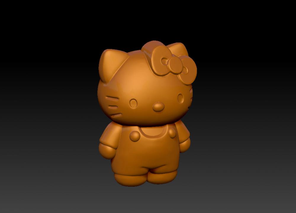 站立凯蒂猫吊坠(KITTY)3D打印模型
