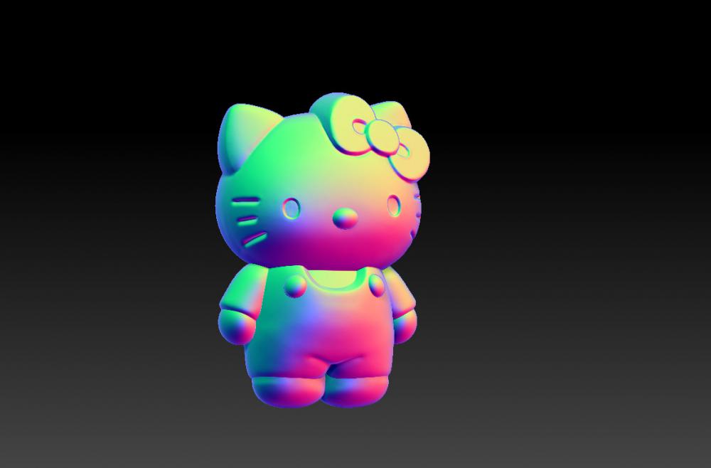 站立凯蒂猫吊坠(KITTY)3D打印模型
