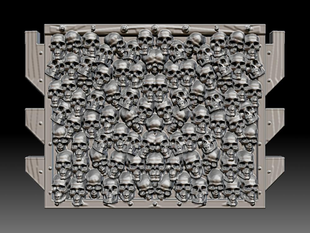 骷髅墙3D打印模型